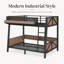 Lit superposé simple en métal industriel avec tablettes de rangement, éclairage DEL et ports USB-1046434272