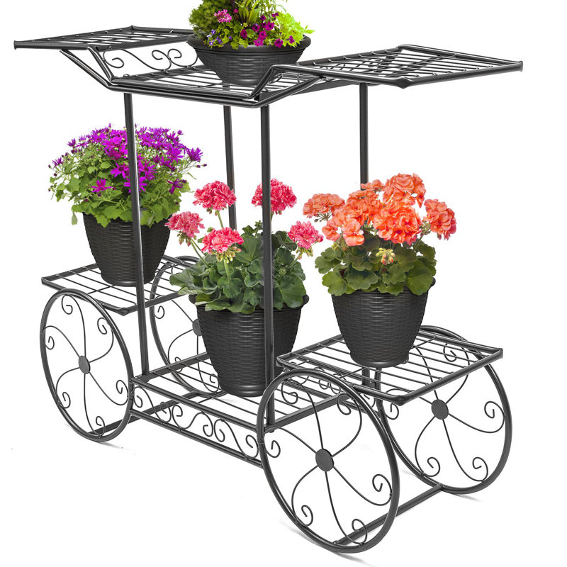 Black Iron 6-Tier Parisian Style Plant Display Cart