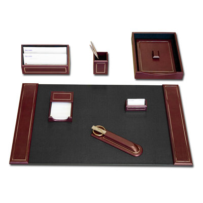 Leather Desk Organizer Set
