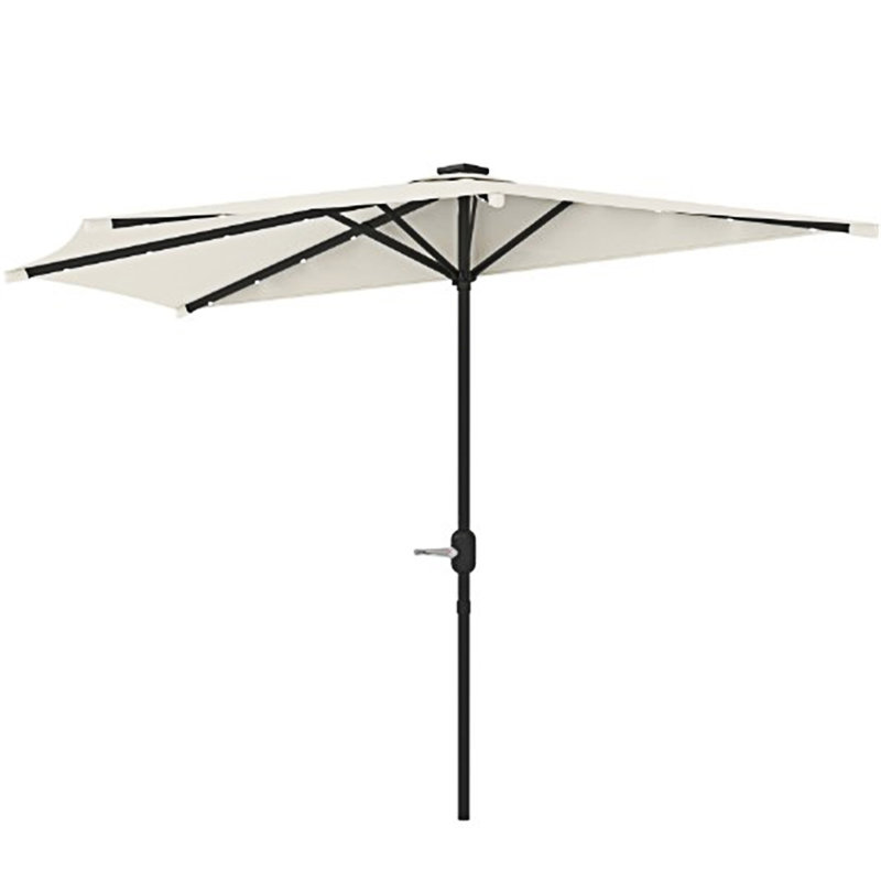 Petit demi-parasol ventilé avec demi-parasol extérieur, Blanc, crème