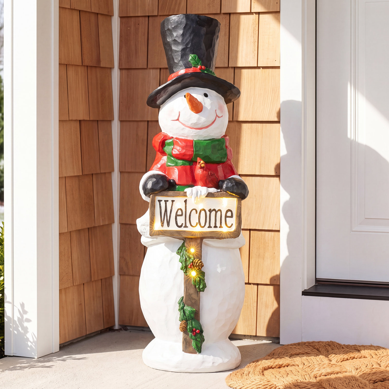 Lighted Resin Snowman Porch Decor