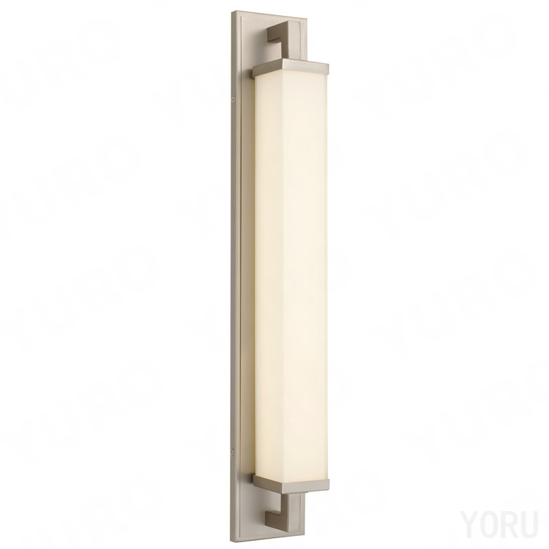 Barre d'éclairage de salle de bain intégrée 28 po en nickel brossé à DEL, H 4,5 po x l 28 po x P 4 po