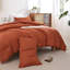 Ensemble d'édredon très grand californien orange brûlé, 3 pièces (1 édredon boho terracotta très grand californien et 2 taies d'oreiller), courtepointe toutes saisons surdimensionnée rouille-130189960-130189967