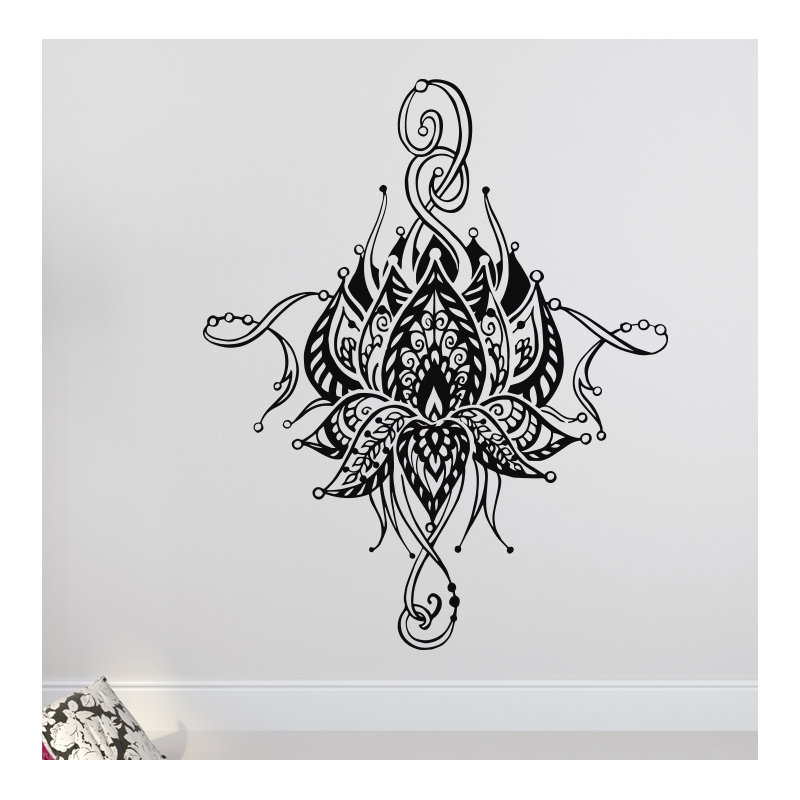 Décalcomanie murale fleur lotus Buller, Noir