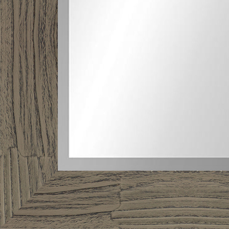 Flat Beveled Wall Mirror, Brown/Gray