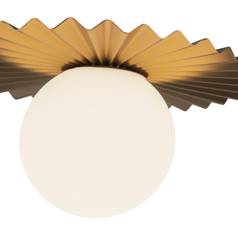 Plafonnier encastré 1 lumière Laki, Or brossé, H 6,63 po x l 11,88 po x P 11,88 po