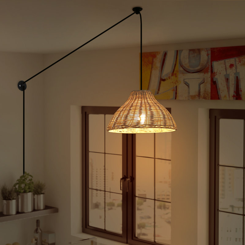 Luminaire suspendu naturel 1 lumière Yahira