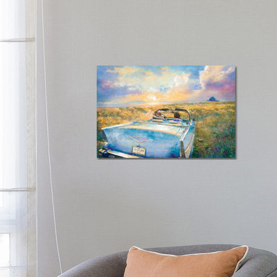 Wheels And Waves - Wrapped Canvas Painting