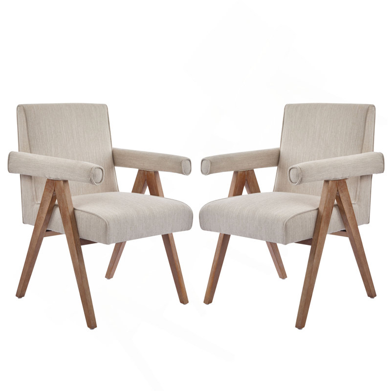 Fauteuil de salle à manger en tissu, Beige
