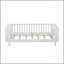 Lit plateforme simple en bois pour enfants, lit simple en bois à profil bas avec rails pour filles et garçons, blanc-129230713-129230714