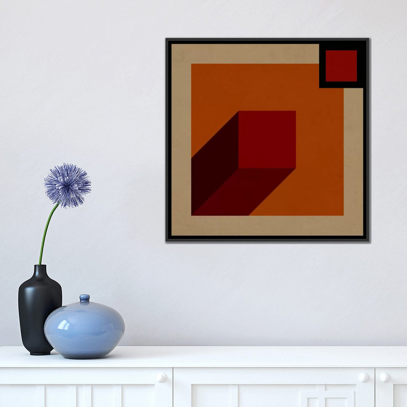 Albree Modern Prism, impression sur toile, H 18 po x l 18 po x P 1,5 po, Toile avec cadre flottant noir, Pas de tapis