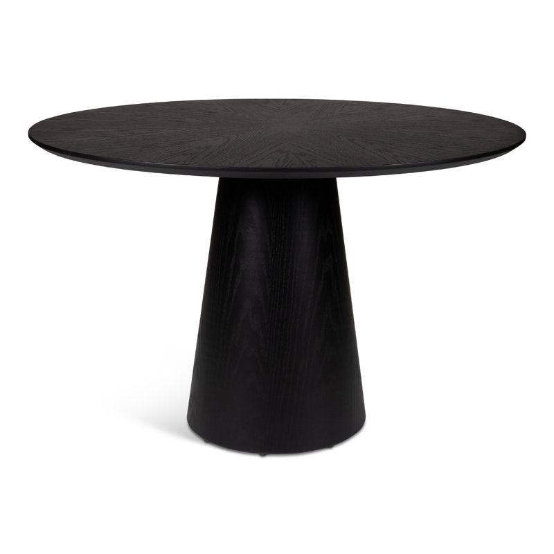 Table de salle à manger moderne brésilienne à piédestal de 47 po Burdon, Ebano