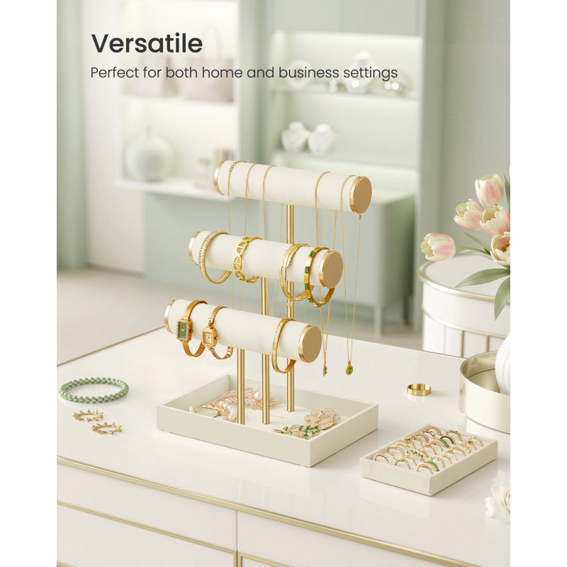 Jewellery Stand +, White/Gold