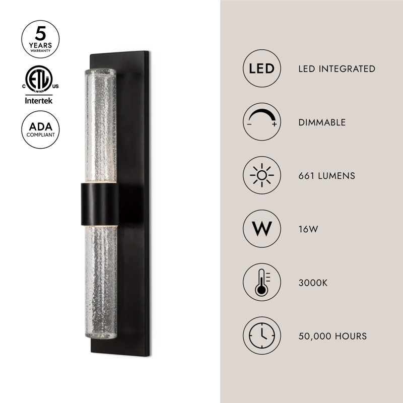 1 - Light LED Outdoor Armed Sconce