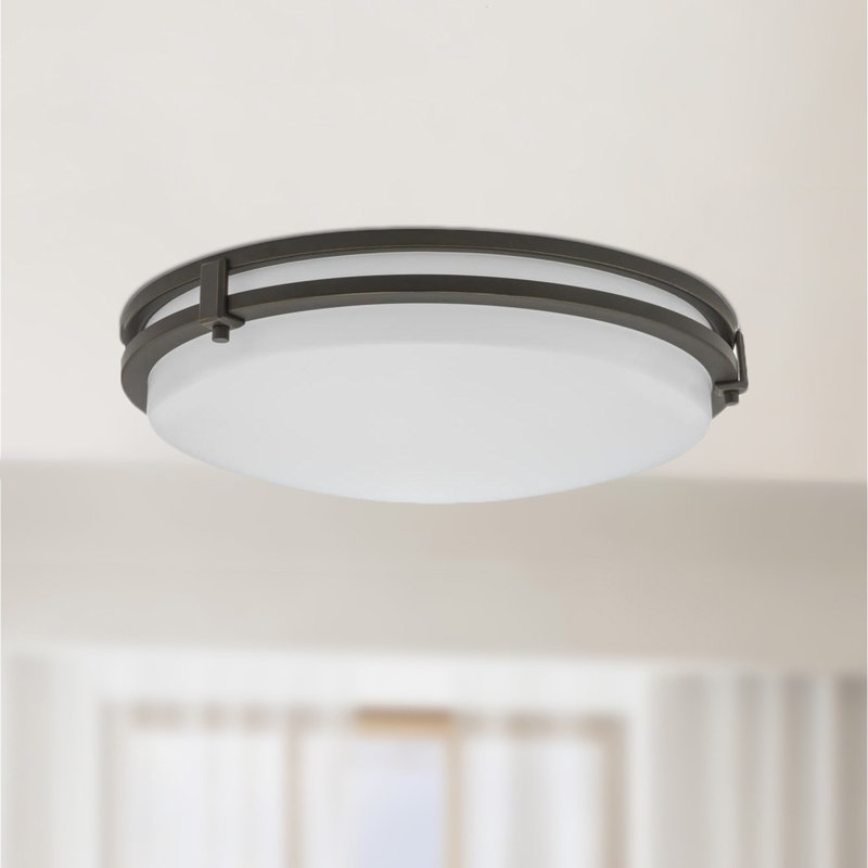 Saturn Acrylic Flush Mount, 3000K, Antique Bronze