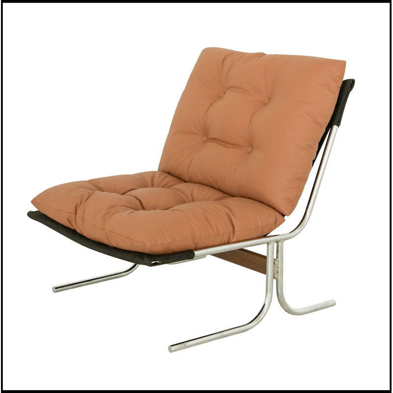 Chaise d'appoint avec pieds en métal et rembourrage doux, Brun