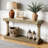 47.24” Console Table Long Farmhouse Solid Fur Wood Console Entryway Table For Hallway With Shelf-1876869371