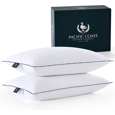 Pacific Coast White Goose Down Fiber Bed Pillow, Standard Pillow 2 Pack