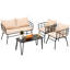 Izsabella Metal 4 - Person Seating Group with Cushions