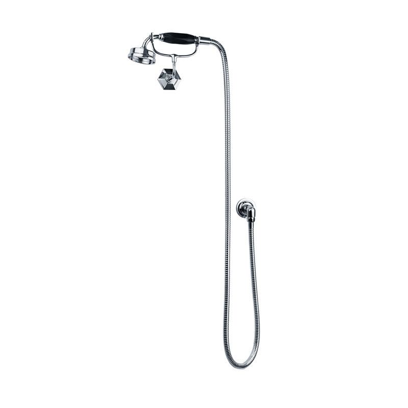 Mackintosh Black Hand Shower & Sliding Rail, Polished Chrome