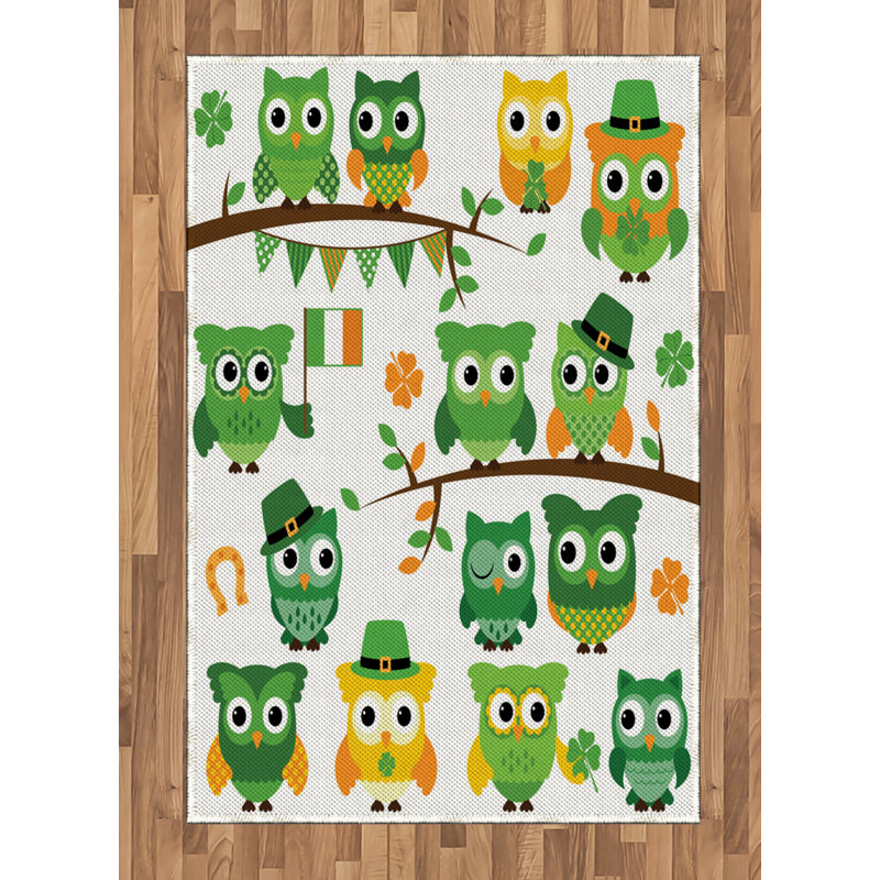 St. Patrick's Day High Density Long Fiber Poly Threads Decorative Area Rug Carpet, Rectangle 4' x 5'8"