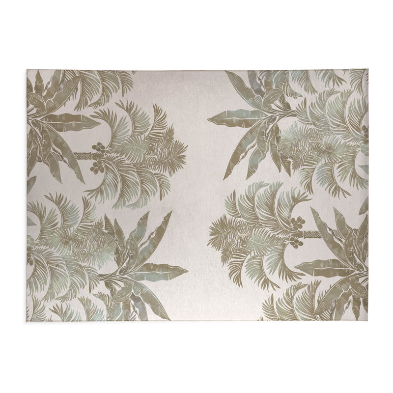 Tapis de lessive léger antidérapant décoratif In the Jungle, L 37 po x H 5,5 po, Ivoire floral