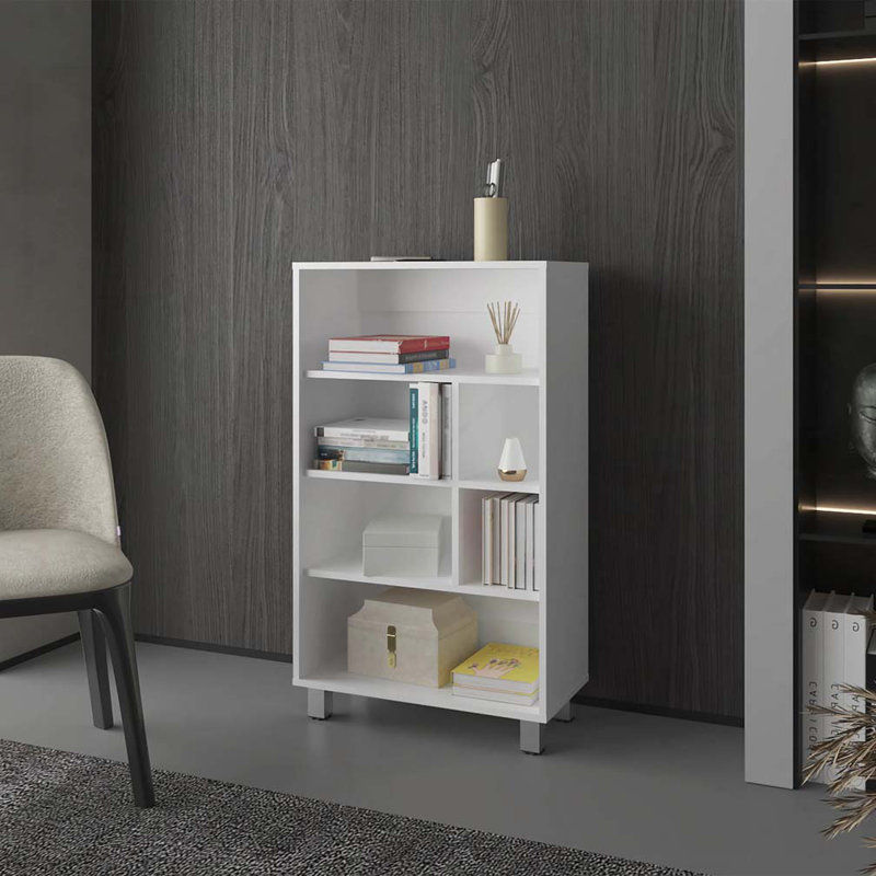 White Bookcase with Six Shelf, White