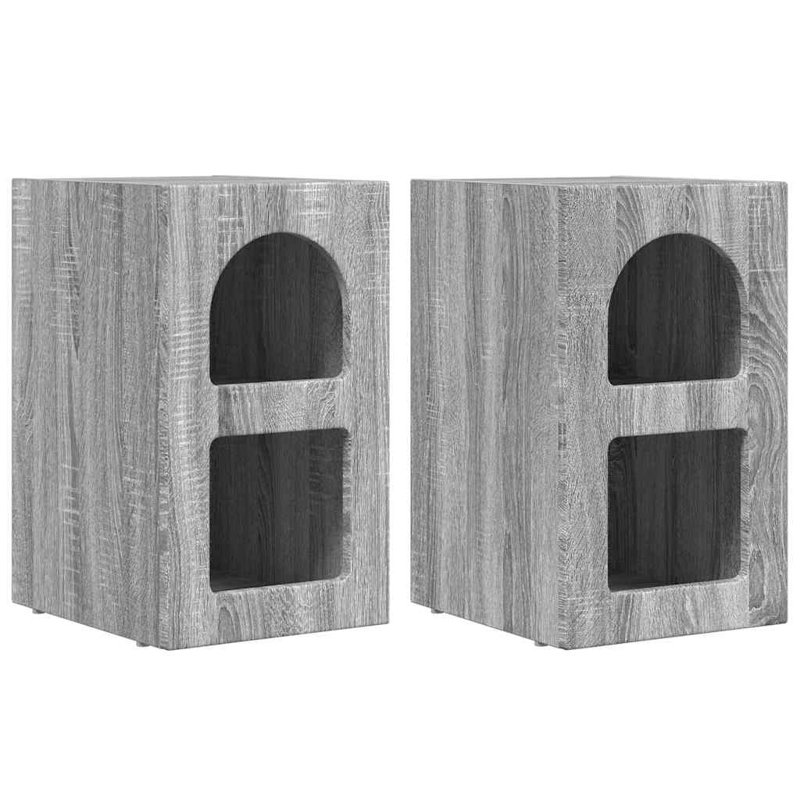 29.5cm W Manufactured Wood Bedside Table, Grey Sonoma