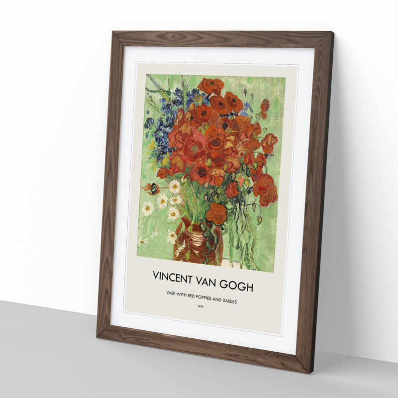 Still Life With Daisys by Vincent Van Gogh - Single Picture Frame Print, 48cm H x 36cm W x 2cm D, Walnut Framed