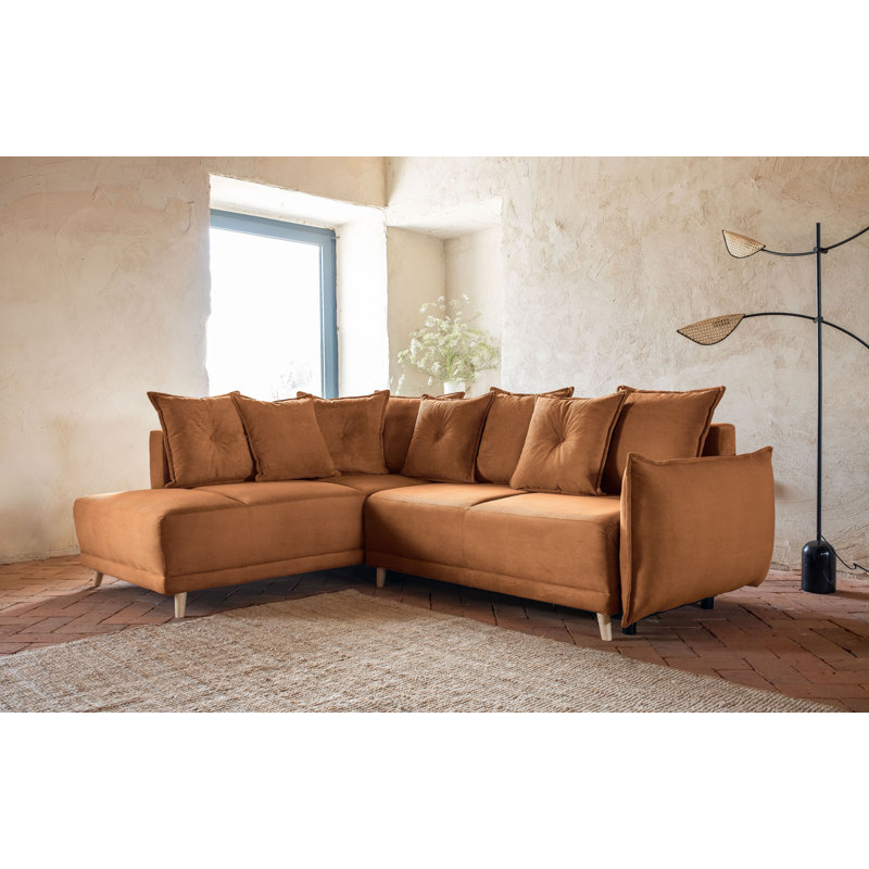 Lazy Lukka 6 Seater Sofa Bed, Left Hand Facing, Orange