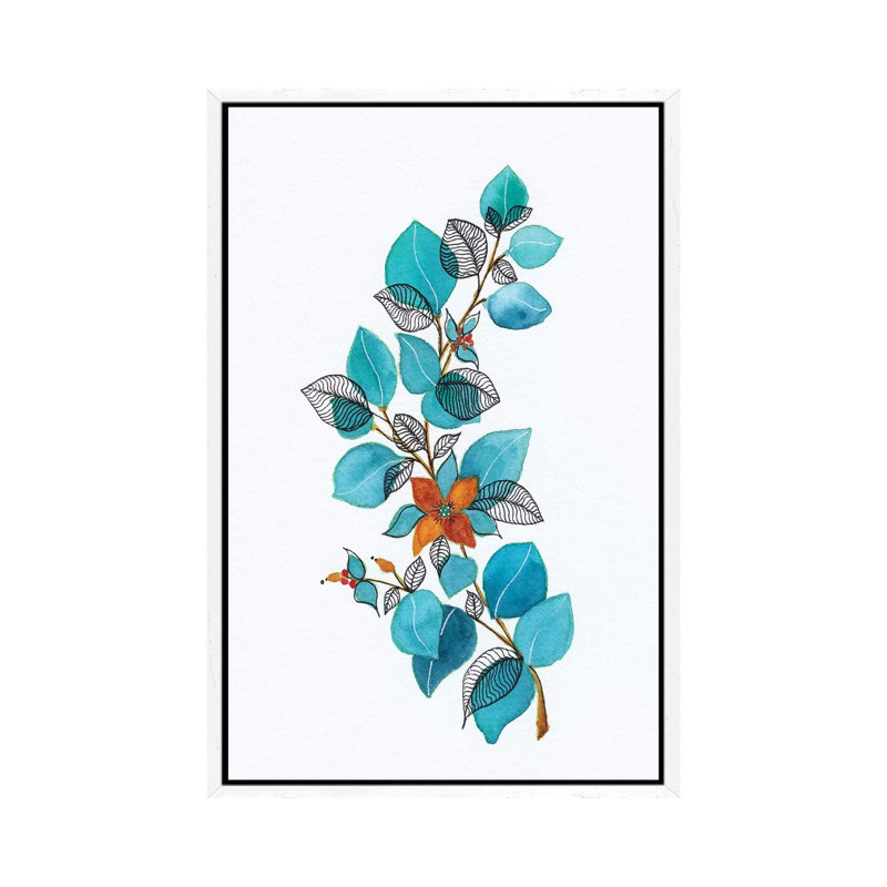 Leaves IV 1 Piece Painting on Canvas, 101.6cm H x 66.04cm W x 3.81cm D, White Framed