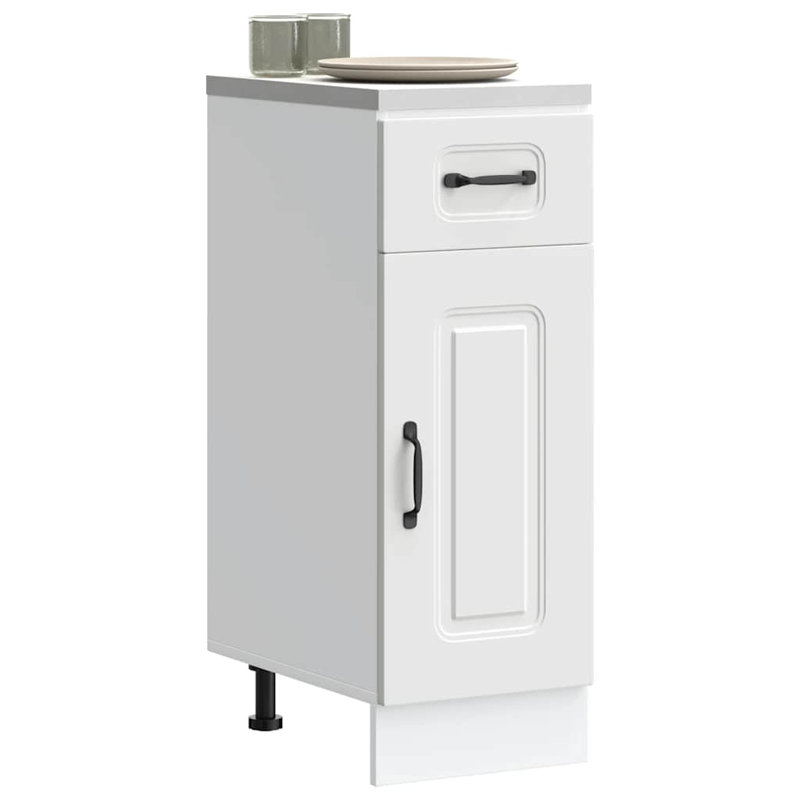 Pieds réglables en bois d'ingénierie vidaXL, H 32,09 po x l 11,81 po x P 18,11 po, Blanc