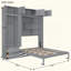 Lit escamotable mural avec armoire supérieure, tablettes et garde-robe, lit pliable peu encombrant-129021832