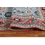 Tapis bleu / rouge / gris en laine noué à la main de conception unique 9 pi 9 po x 13 pi New Age