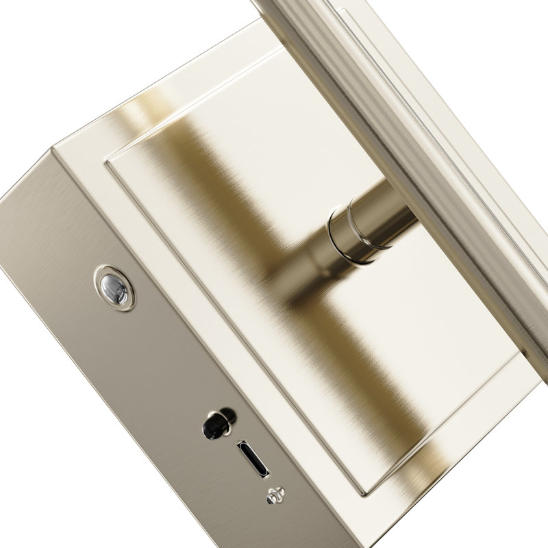 28''H Battery Operated Wall Sconces with Remote Control, 350° Rotated Wall Light Bar, Polished Nickel