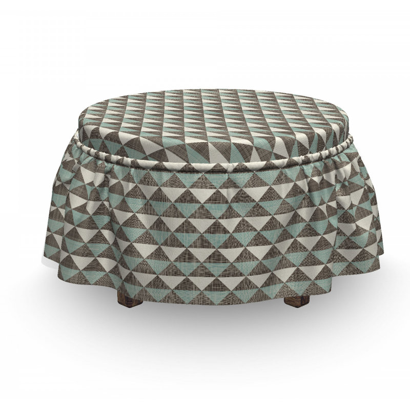 Ensemble de 2 boîtes de housse pour repose-pieds à coussins carrés cubisme