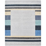 Wool Area Rug in Blue/Gray/White