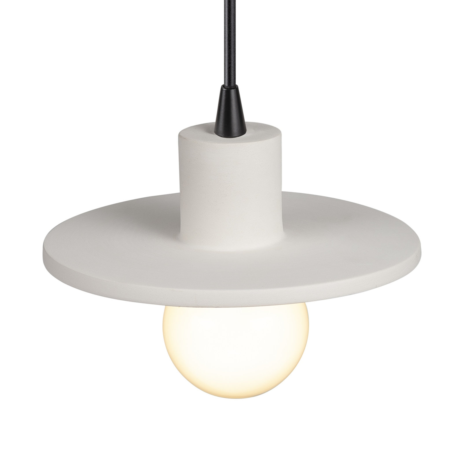 Marlena Dimmable Single Light Pendant, Bisque, Matte Black