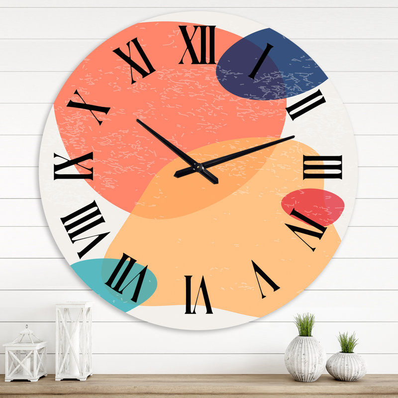 Minimal élémentaire organique et géométrique compostions XXIII - horloge murale moderne, Surdimensionné