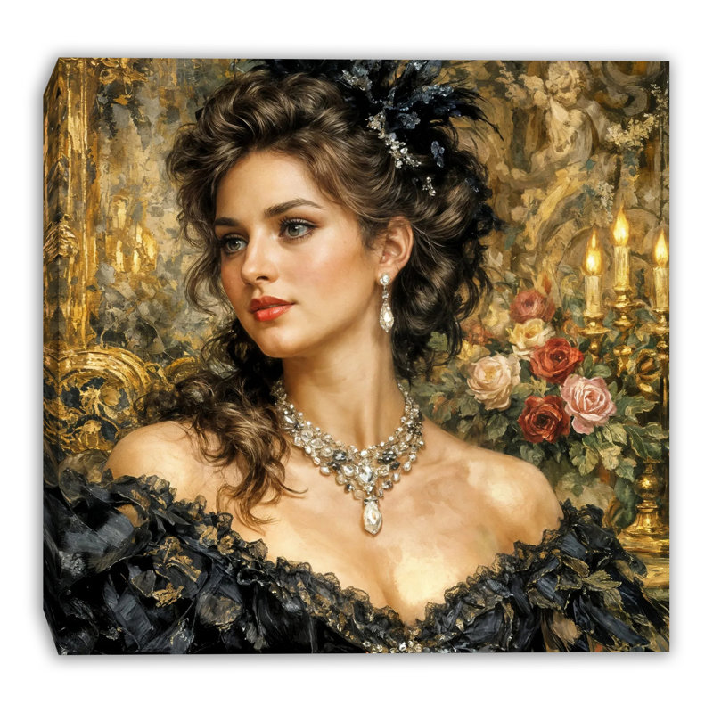 Art mural sur toile tendue Gilded Grace, L 40 po x H 40 po x P 1,5 po