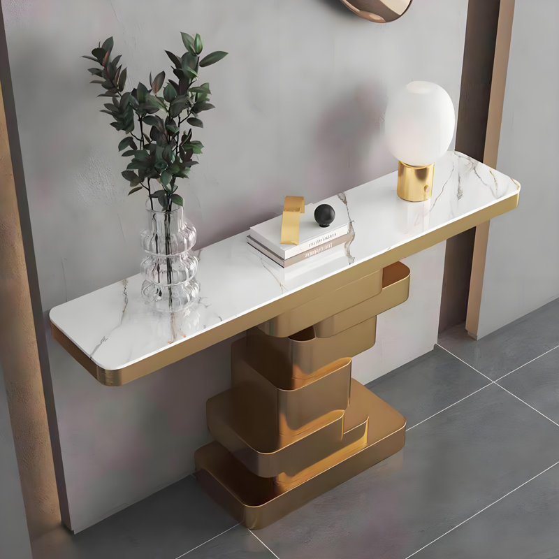 Console en métal de style italien, 33.4" H x 47.2" W x 13.7" D