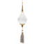 Long Acrylic Drop With Polyester Tassel Hanging Ornament Set of 12 8.7" Clear/Silver