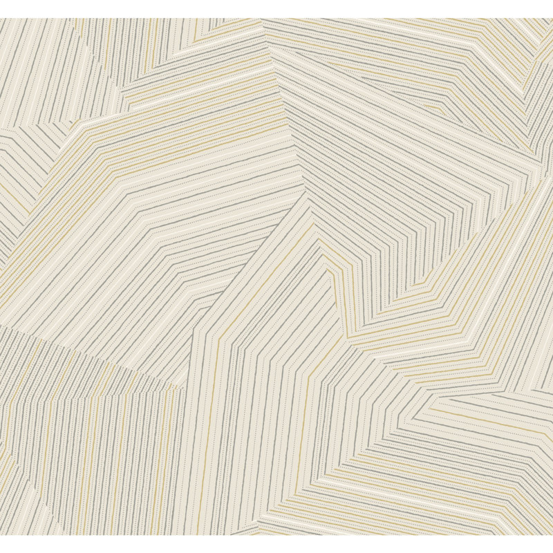 Geometric Metallic Wallpaper Roll, Taupe