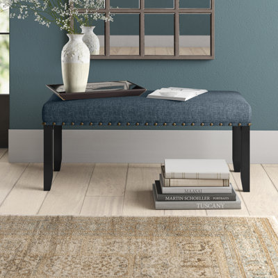 Fabric Dining Bench with Nailhead Trim