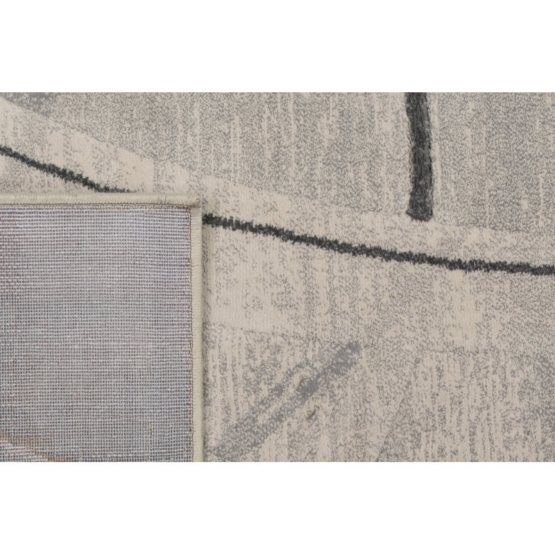 Thurner 63972-6696 Crème / gris / gris foncé, Rectangle 6 pi 7 po x 9 pi 6 po