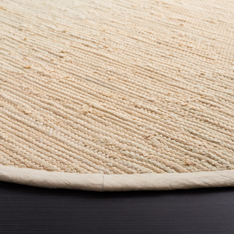 Cayman Hand Woven Cotton Abstract Rug, Round 6'