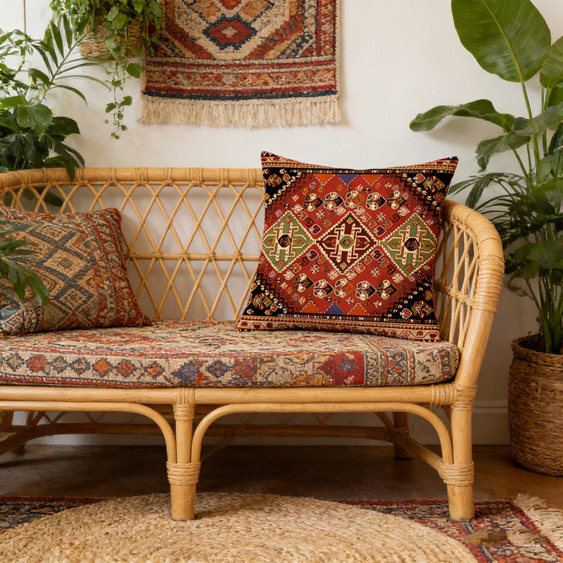 Set of 4 Throw Pillow Covers, Cushion Couch Sofa Pillowcases Moroccan Pattern Sofa Pillowcases Decorative Moroccan Throw Pillows for Bedroom Living Room, 45*45cm