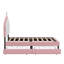 Lit princesse simple tapissier avec tête de lit couronne, 2 tiroirs de rangement