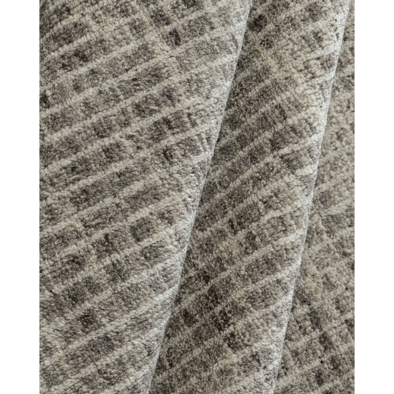 Organic Striped Area Rug in Gray/Ivory, Rectangle 11'10" x 14'9"