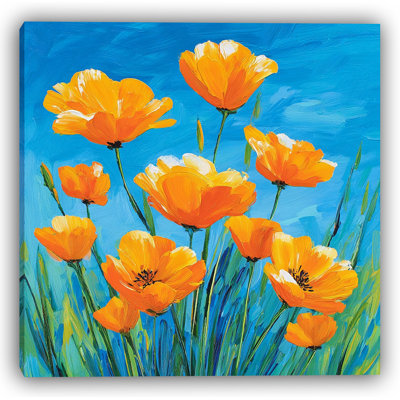 Golden Petal Dance - Wrapped Canvas Wall Art